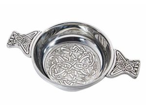 Pewter quaich with embossed celtic design